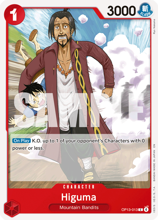 Carte Higuma OP13-013 Common — One Piece TCG OP-13 Carrying on His Will (Bandai)