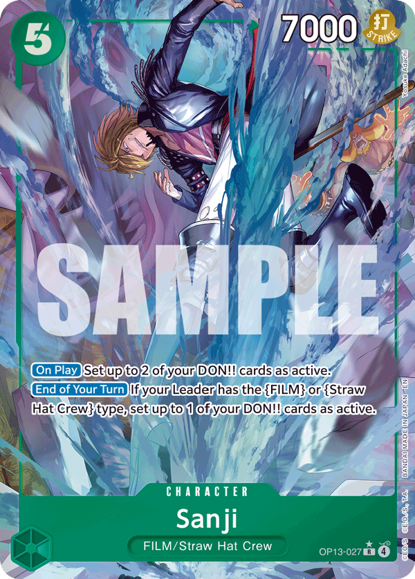 Carte Sanji OP13-027_p1 Rare Alt Art — One Piece TCG OP-13 Carrying on His Will (Bandai)