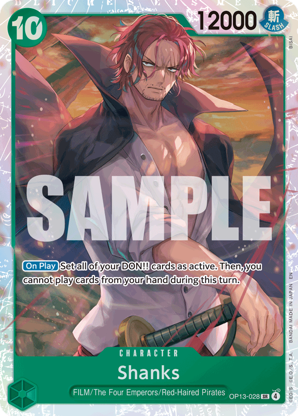 Carte Shanks OP13-028 Super Rare — One Piece TCG OP-13 Carrying on His Will (Bandai)