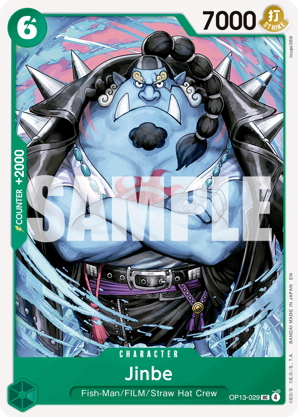Carte Jinbe OP13-029 Uncommon — One Piece TCG OP-13 Carrying on His Will (Bandai)