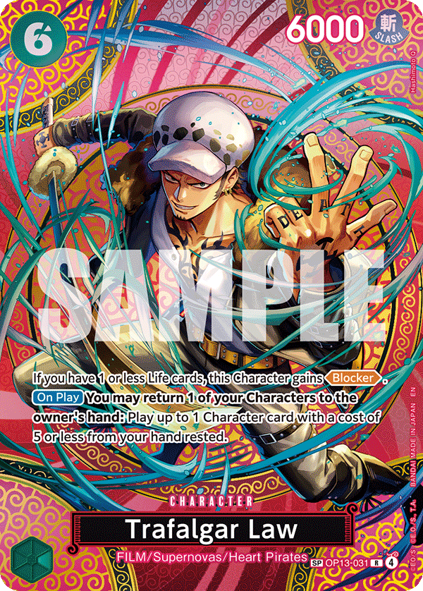 Carte Trafalgar Law OP13-031_p1 Special Alt Art — One Piece TCG OP15-EB04 Adventure on Kami's Island (Bandai)