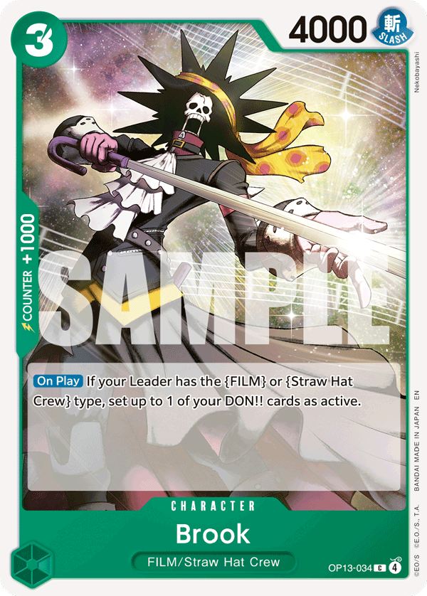 Carte Brook OP13-034 Common — One Piece TCG OP-13 Carrying on His Will (Bandai)