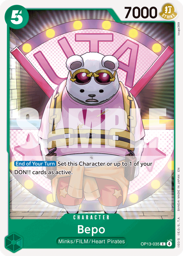 Carte Bepo OP13-035 Common — One Piece TCG OP-13 Carrying on His Will (Bandai)