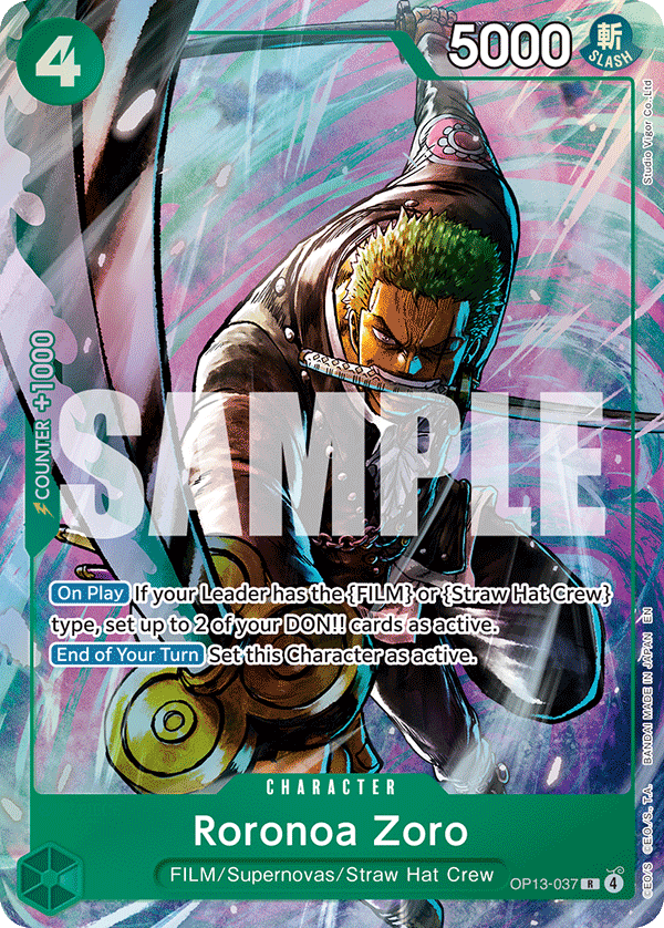 Carte Roronoa Zoro OP13-037_p2 Rare Alt Art — One Piece TCG OTHER One Piece Products (Bandai)