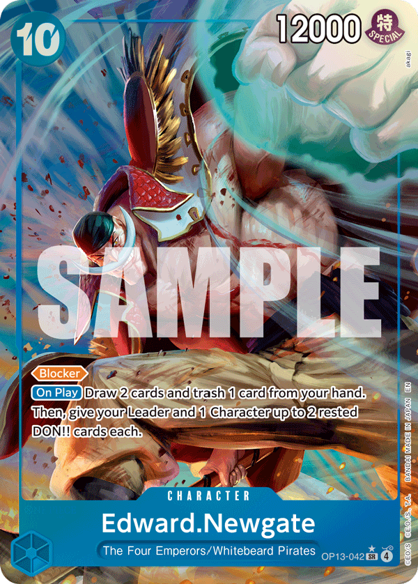 Carte Edward Newgate OP13-042_p1 Super Rare — One Piece TCG OP-13 (Bandai)
