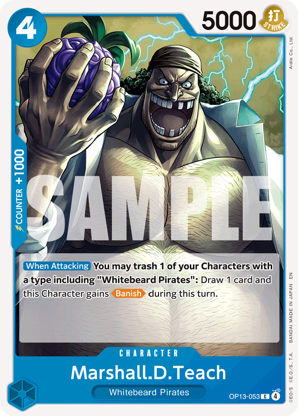 Carte Marshall D. Teach OP13-053 Common — One Piece TCG OP-13 Carrying on His Will (Bandai)