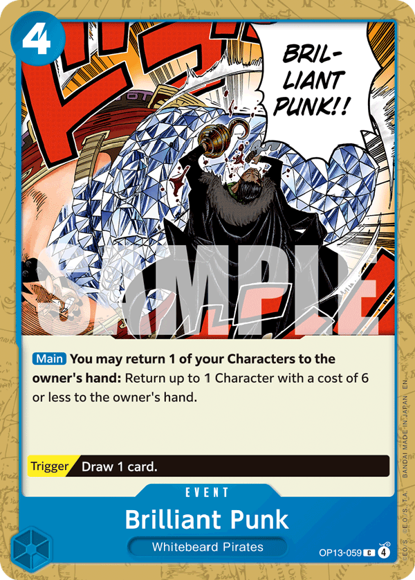 Carte Brilliant Punk OP13-059 Common — One Piece TCG OP-13 Carrying on His Will (Bandai)