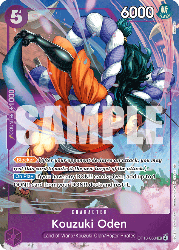 Carte Kouzuki Oden OP13-063_p1 Uncommon Alt Art — One Piece TCG OTHER One Piece Products (Bandai)