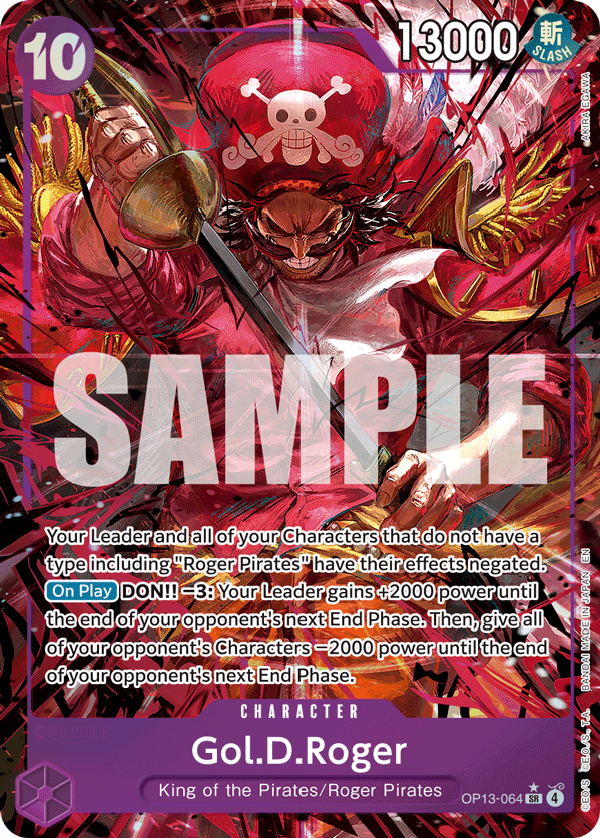 Carte Gol D. Roger OP13-064_p1 Super Rare Alt Art — One Piece TCG OP-13 Carrying on His Will (Bandai)