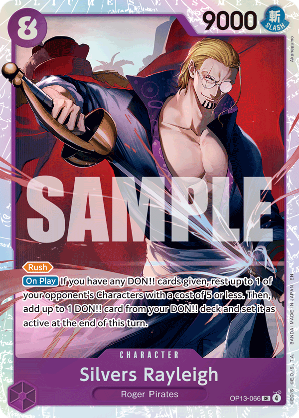 Carte Silvers Rayleigh OP13-066 Super Rare — One Piece TCG OP-13 Carrying on His Will (Bandai)