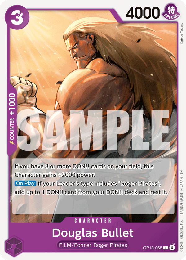 Carte Douglas Bullet OP13-068 Common — One Piece TCG OP-13 Carrying on His Will (Bandai)
