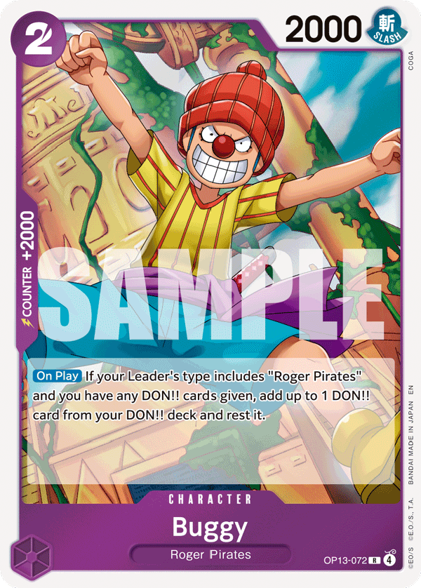 Carte Baggy OP13-072 Rare — One Piece TCG OP-13 Carrying on His Will (Bandai)