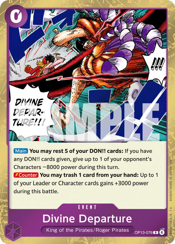 Carte Trépas divin OP13-076 Rare — One Piece TCG OP-13 Carrying on His Will (Bandai)