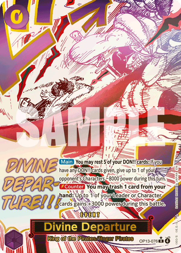 Carte Trépas divin OP13-076_p1 Rare Alt Art — One Piece TCG OP-13 Carrying on His Will (Bandai)