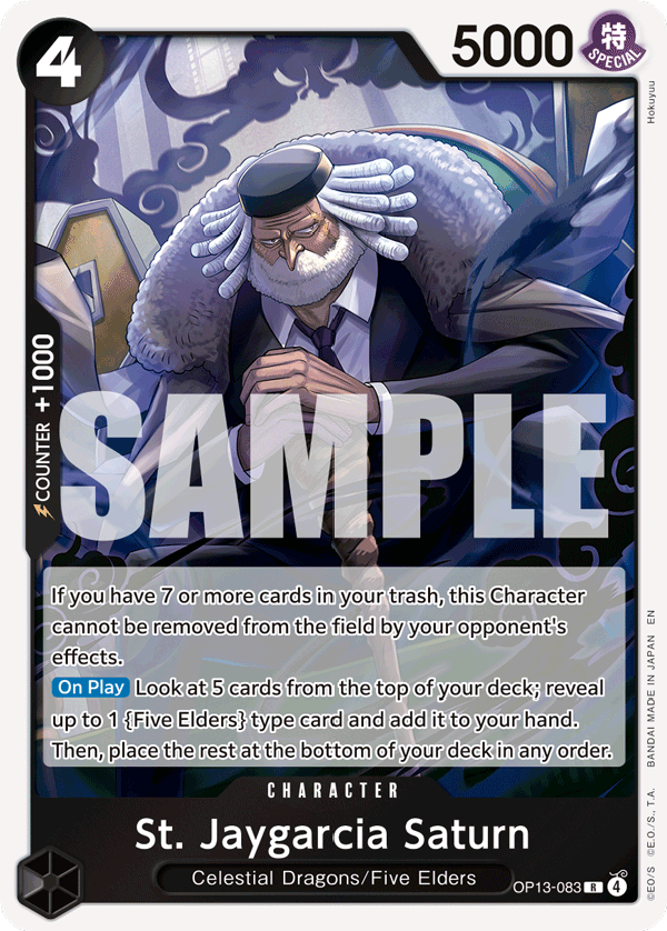 Carte Saint Jaygarcia Saturn OP13-083 Rare — One Piece TCG OP-13 Carrying on His Will (Bandai)