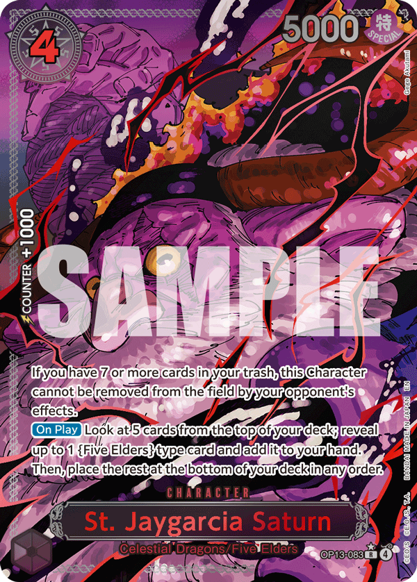 Carte Saint Jaygarcia Saturn OP13-083_p2 Rare Alt Art — One Piece TCG OP-13 Carrying on His Will (Bandai)