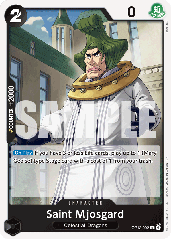 Carte Saint Myosgard OP13-092 Common — One Piece TCG OP-13 Carrying on His Will (Bandai)