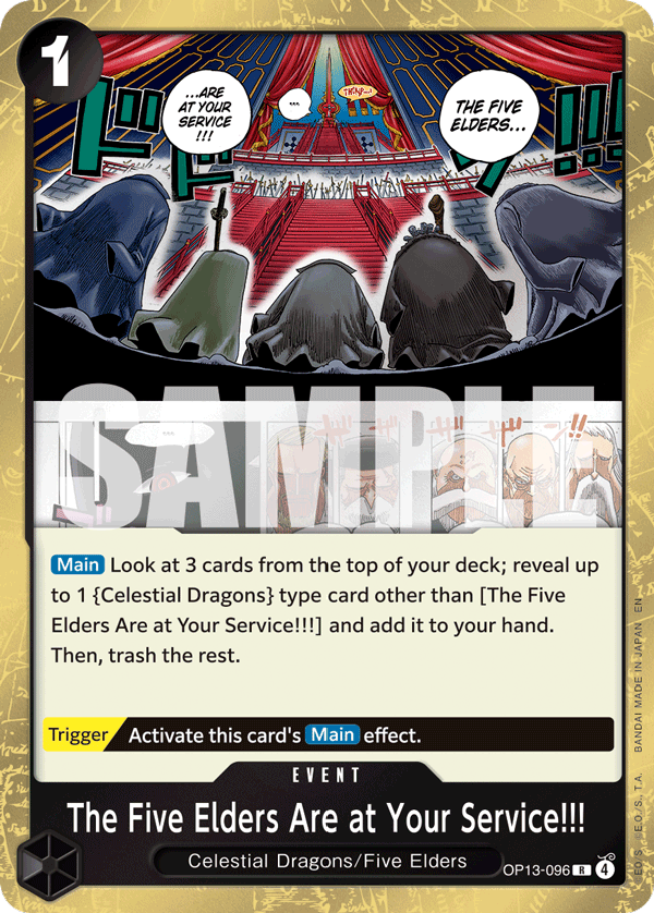 Carte Les Cinq Doyens sont à genoux devant vous&nbsp;!! OP13-096 Rare — One Piece TCG OP-13 Carrying on His Will (Bandai)