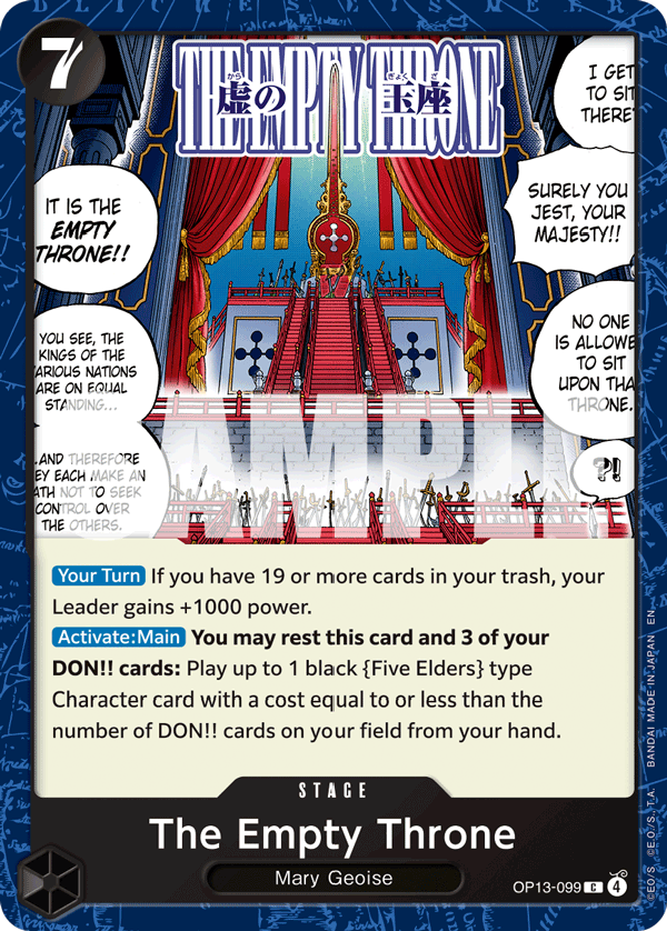 Carte Le trône vide OP13-099 Common — One Piece TCG OP-13 Carrying on His Will (Bandai)