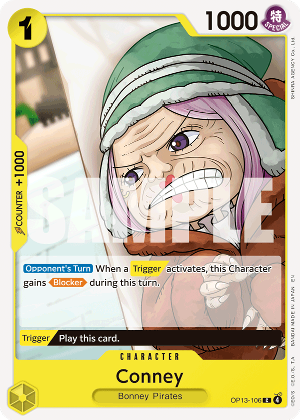 Carte Conney OP13-106 Common — One Piece TCG OP-13 Carrying on His Will (Bandai)