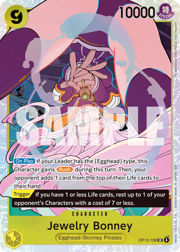 Carte Jewelry Bonney OP13-108 Super Rare — One Piece TCG OP-13 Carrying on His Will (Bandai)