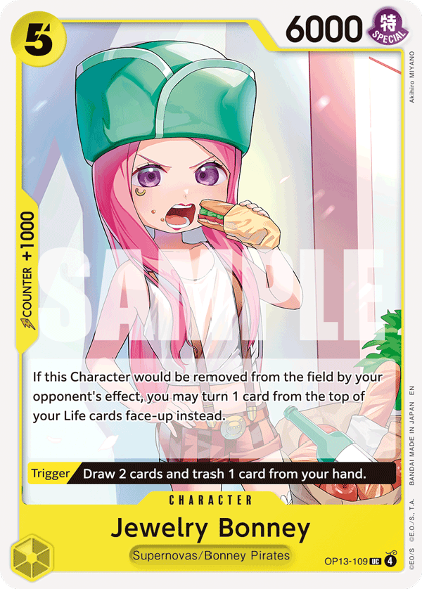 Carte Jewelry Bonney OP13-109 Uncommon — One Piece TCG OP-13 Carrying on His Will (Bandai)