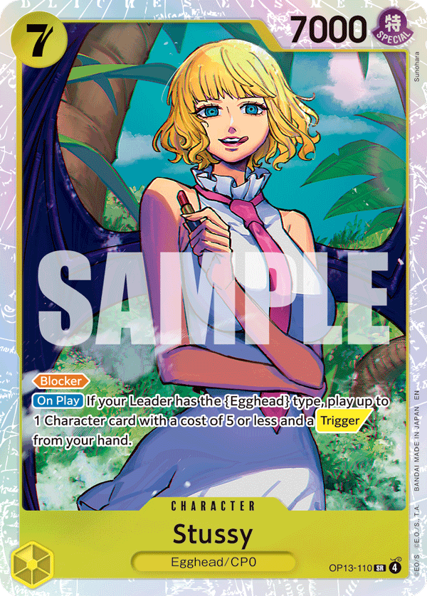 Carte Stussy OP13-110 Super Rare — One Piece TCG OP-13 Carrying on His Will (Bandai)