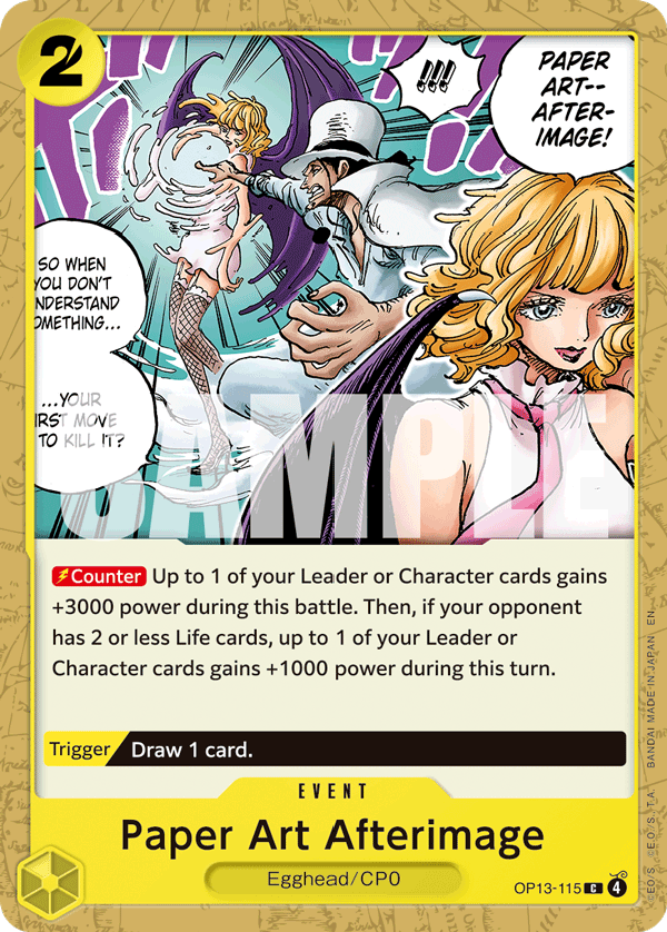Carte Pliage rémanent OP13-115 Common — One Piece TCG OP-13 Carrying on His Will (Bandai)