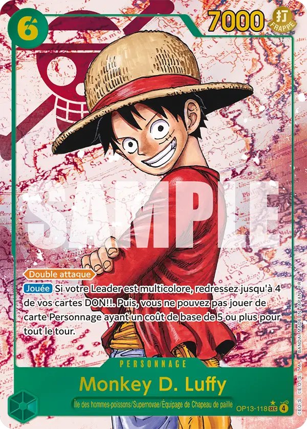Carte Monkey D. Luffy OP13-118_p1 Secret Rare OP-13 — One Piece TCG (Bandai)