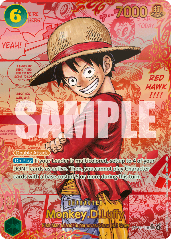 Carte Manga Rare Monkey D. Luffy OP13-118_p3 Secret Rare — One Piece TCG OP-13 Carrying on His Will (Bandai)