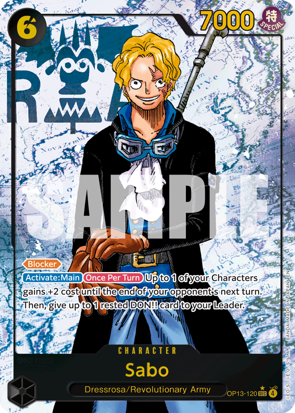 Carte Sabo OP13-120_p1 Secret Rare Alt Art — One Piece TCG OP-13 Carrying on His Will (Bandai)