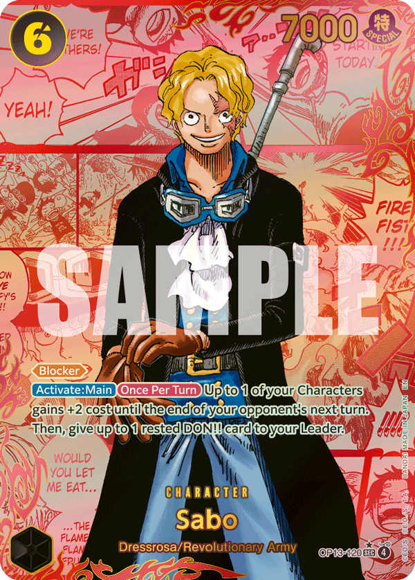 Carte Manga Rare Sabo OP13-120_p3 Secret Rare — One Piece TCG OP-13 Carrying on His Will (Bandai)