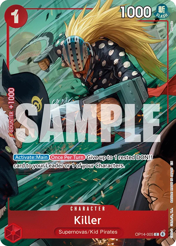 Carte Killer OP14-005_p1 Common Alt Art — One Piece TCG OP14-EB04 The Azure Sea's Seven (Bandai)