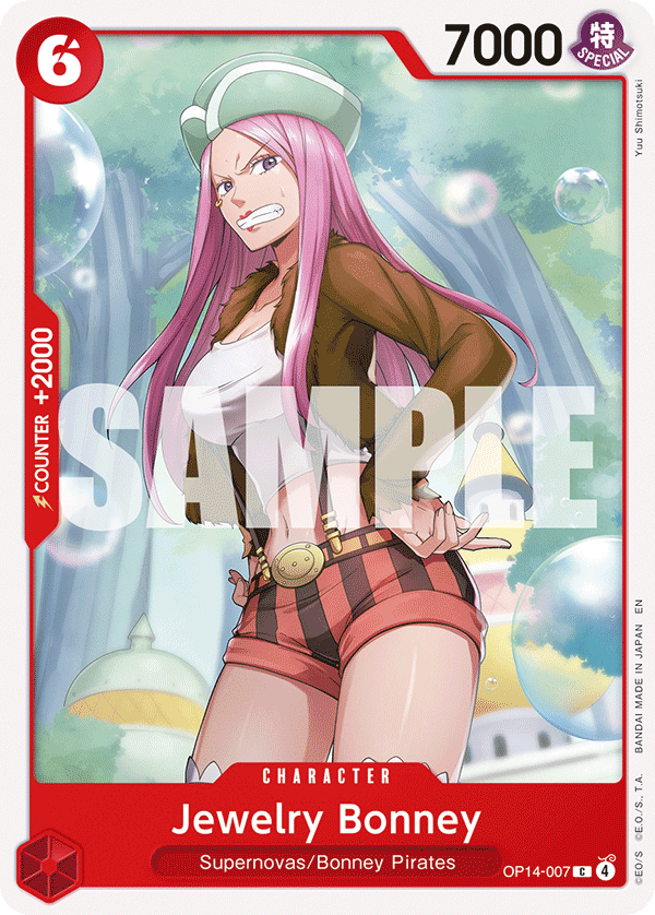 Carte Jewelry Bonney OP14-007 Common — One Piece TCG OP14-EB04 The Azure Sea's Seven (Bandai)