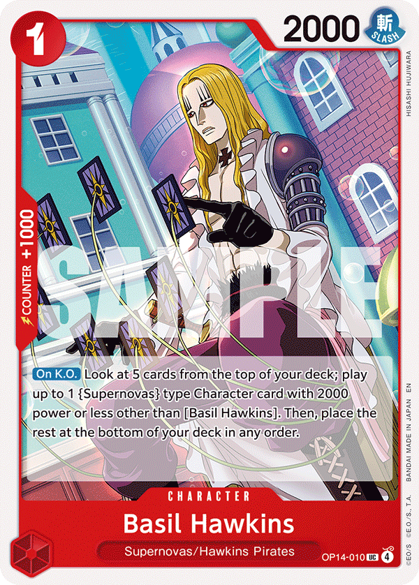 Carte Basil Hawkins OP14-010 Uncommon — One Piece TCG OP14-EB04 (Bandai)