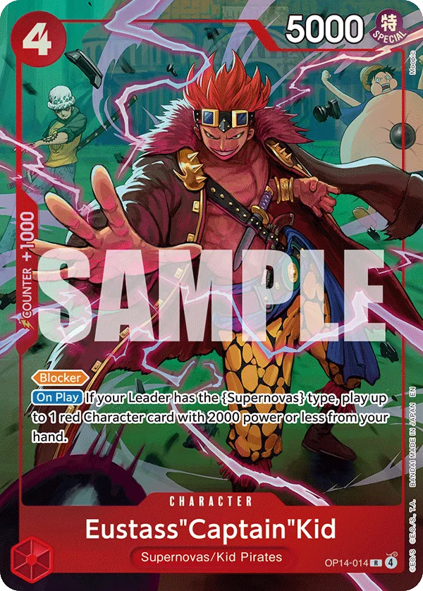 Carte Eustass "Captain" Kidd OP14-014_p2 Rare Alt Art — One Piece TCG OP14-EB04 The Azure Sea's Seven (Bandai)