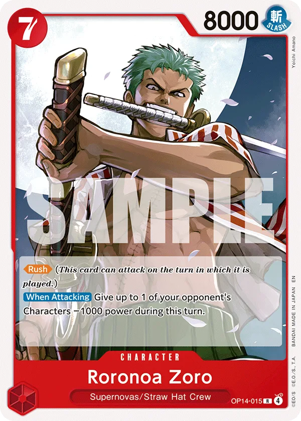 Carte Roronoa Zoro OP14-015_r1 Rare — One Piece TCG ST-31 (Bandai)