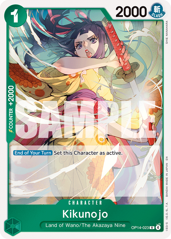 Carte Kikunojo OP14-023 Rare — One Piece TCG OP14-EB04 The Azure Sea's Seven (Bandai)