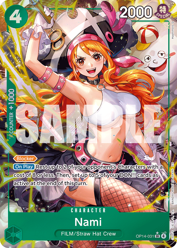 Carte Nami OP14-031_p1 Super Rare Alt Art — One Piece TCG OP14-EB04 The Azure Sea's Seven (Bandai)