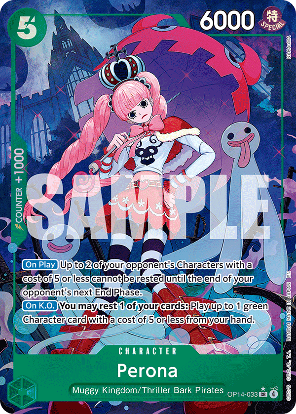 Carte Perona OP14-033_p1 Super Rare Alt Art — One Piece TCG OP14-EB04 The Azure Sea's Seven (Bandai)