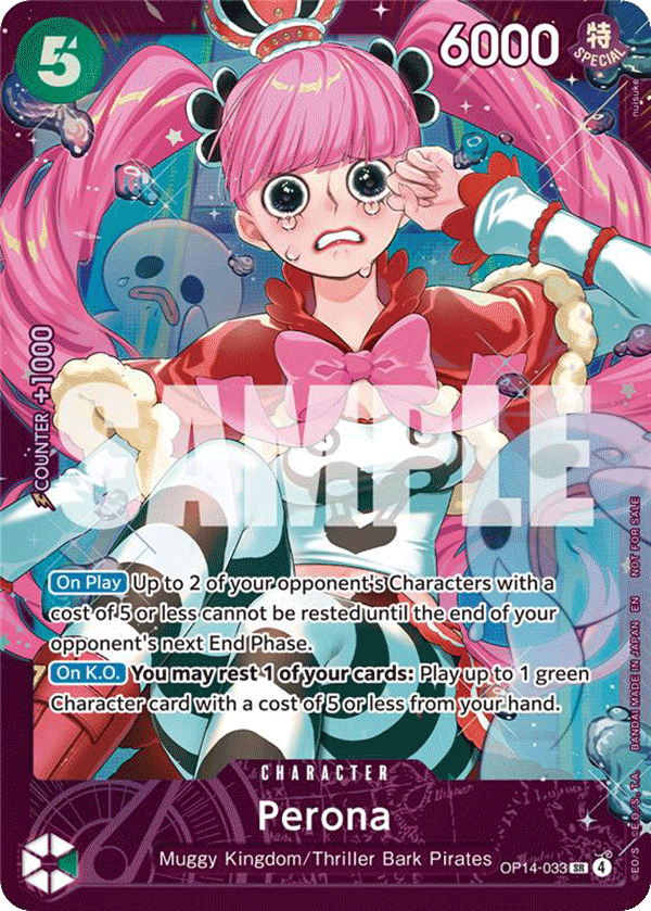 Carte Perona OP14-033_p2 Super Rare — One Piece TCG PROMO-OP14-EB04 (Bandai)