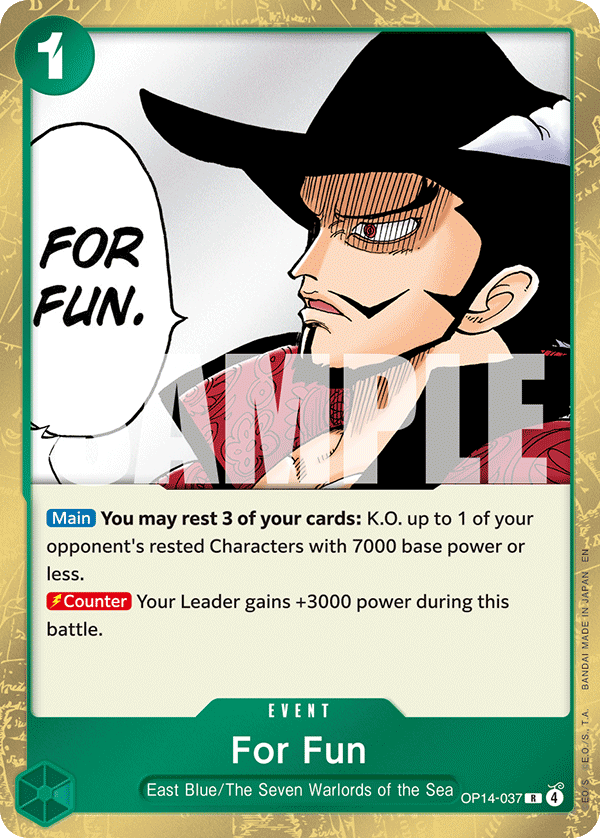 Carte Je passe juste le temps OP14-037 Rare — One Piece TCG OP14-EB04 The Azure Sea's Seven (Bandai)