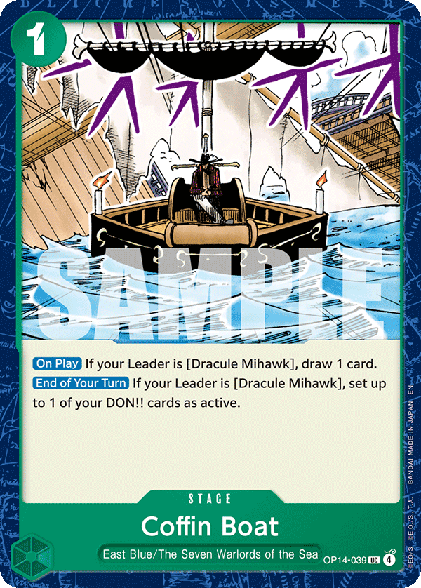 Carte Barque mortuaire OP14-039 Uncommon — One Piece TCG OP14-EB04 The Azure Sea's Seven (Bandai)