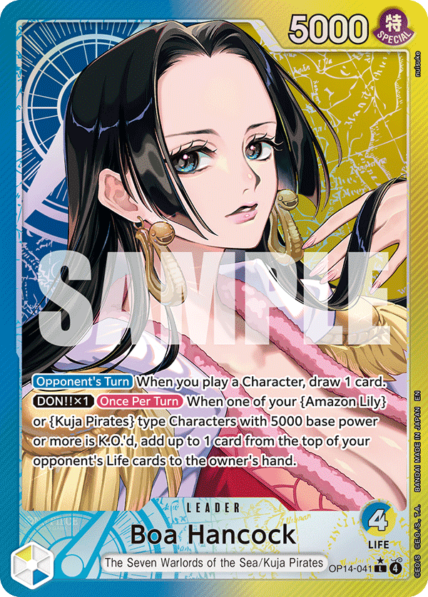 Carte Boa Hancock OP14-041_p1 Leader Alt Art — One Piece TCG OP14-EB04 The Azure Sea's Seven (Bandai)