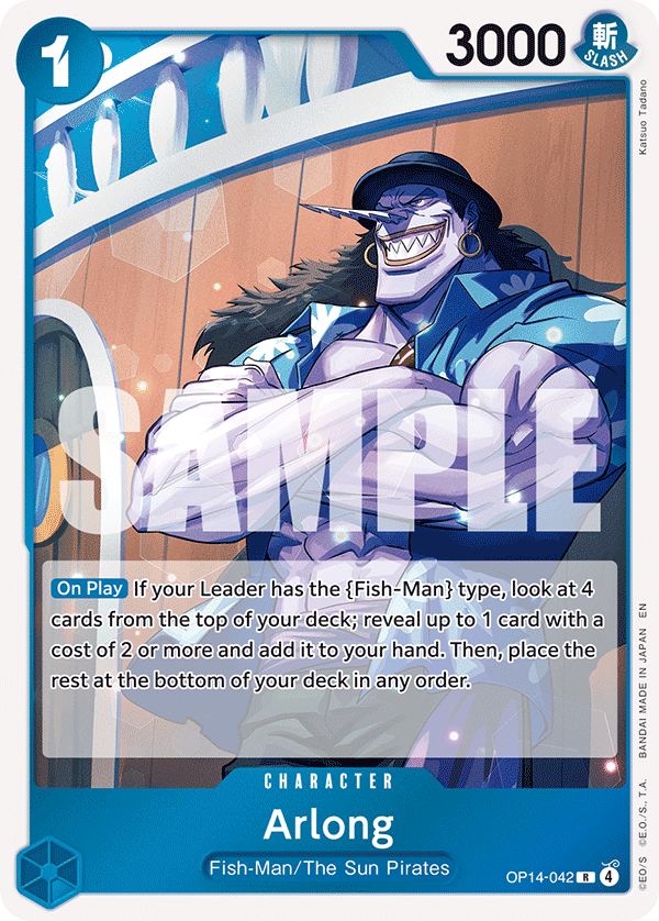 Carte Arlong OP14-042 Rare — One Piece TCG OP14-EB04 The Azure Sea's Seven (Bandai)