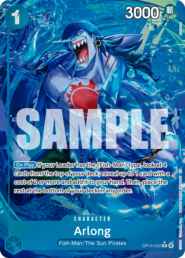 Carte Arlong OP14-042_p1 Rare Alt Art — One Piece TCG OP14-EB04 The Azure Sea's Seven (Bandai)