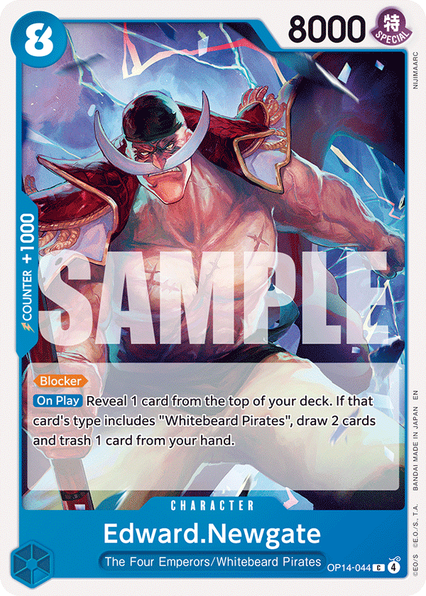 Carte Edward Newgate OP14-044 Common — One Piece TCG OP14-EB04 The Azure Sea's Seven (Bandai)