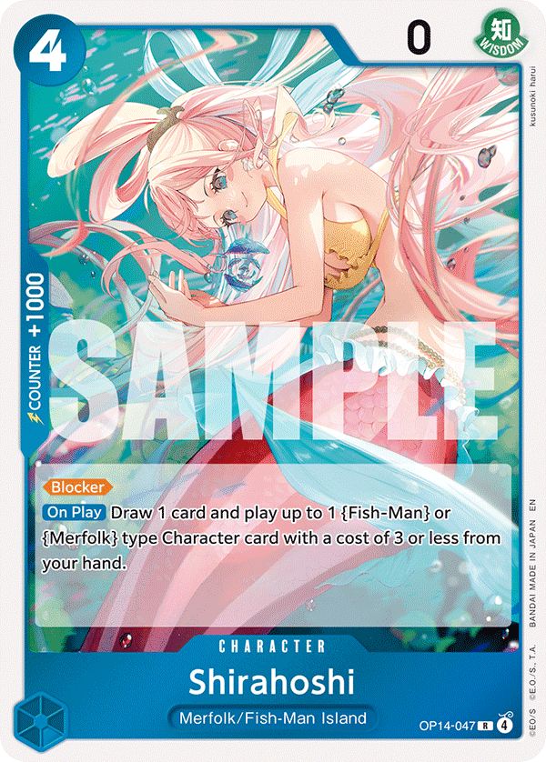 Carte Shirahoshi OP14-047 Rare — One Piece TCG OP14-EB04 The Azure Sea's Seven (Bandai)