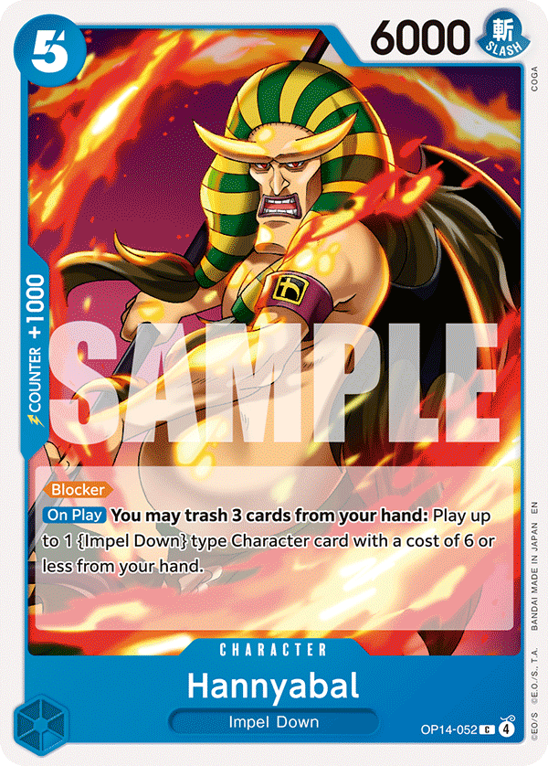 Carte Hannyabal OP14-052 Common — One Piece TCG OP14-EB04 The Azure Sea's Seven (Bandai)