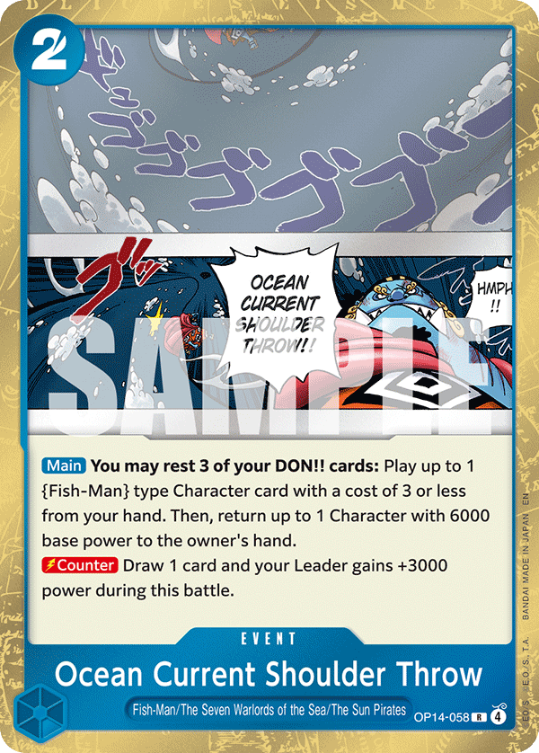 Carte Courant marin, Jet d'épaule OP14-058 Rare — One Piece TCG OP14-EB04 The Azure Sea's Seven (Bandai)